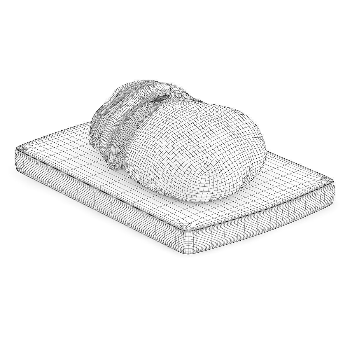 Sliced Bread on Wooden Board 2 3D model_3