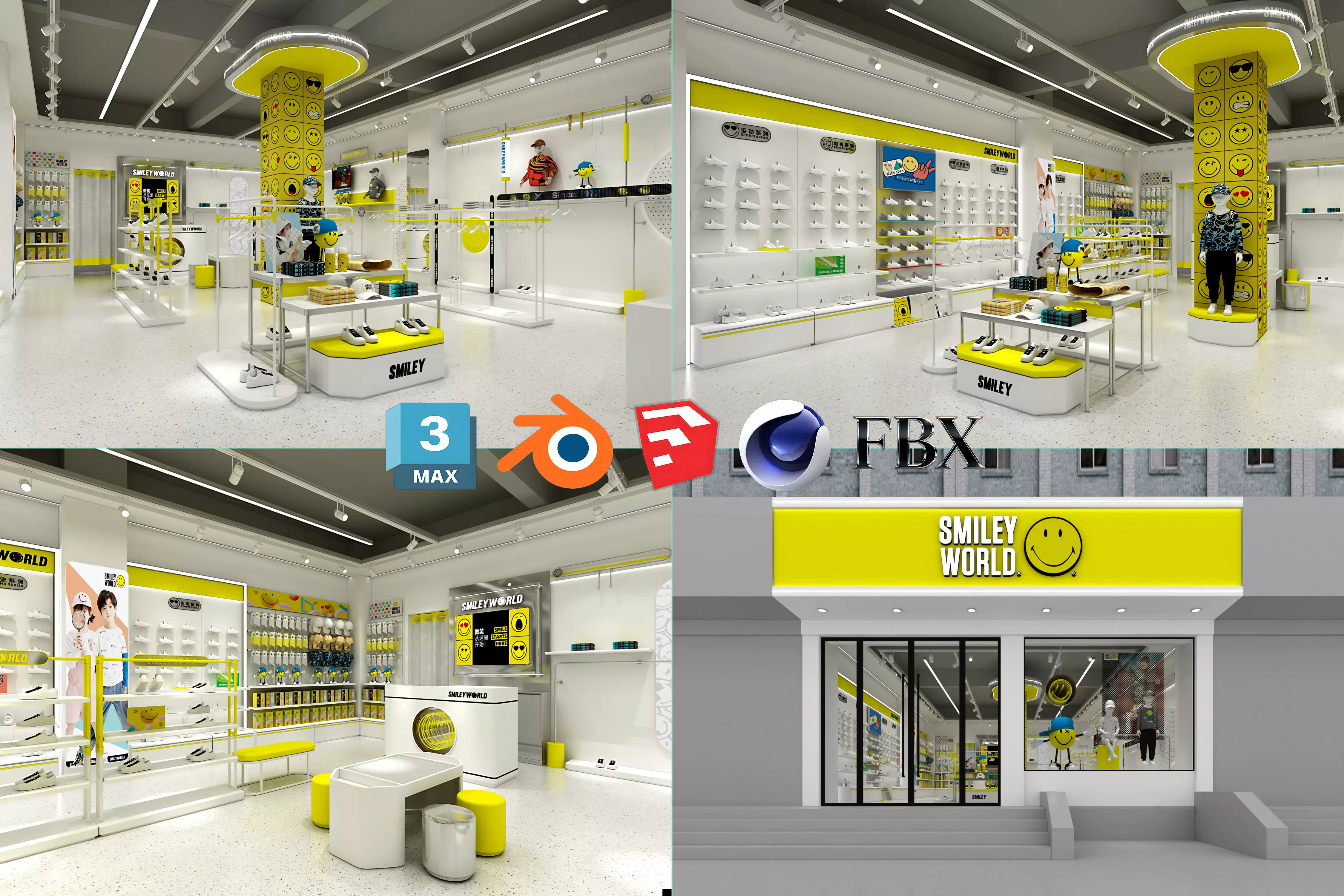 Childrens Clothing Store Low-poly 3D model