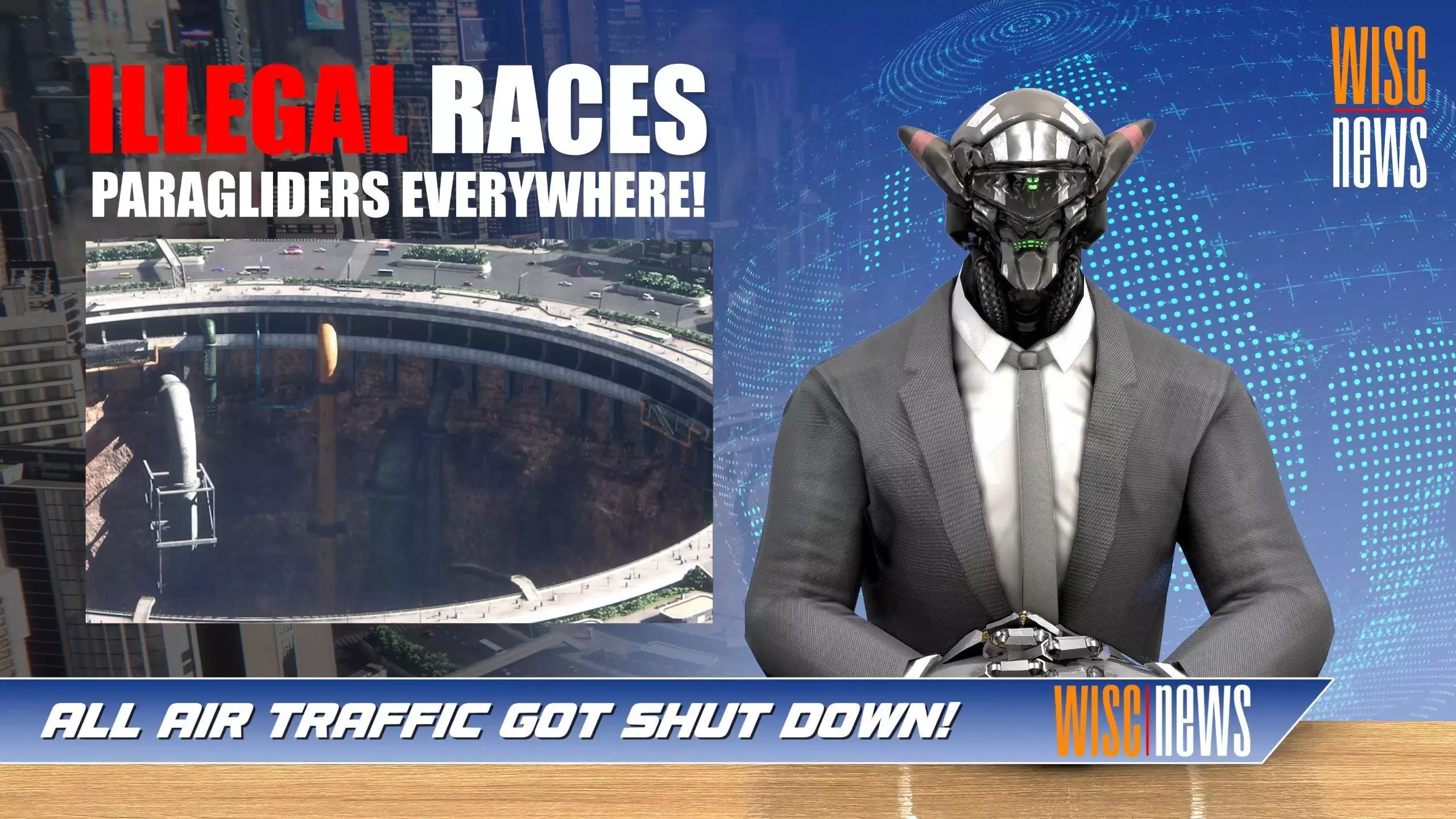 Cyberpunk Robot Anchorman -rigged -rigged necktie Low-poly 3D model