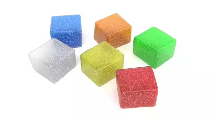 Gumdrops Cube Jelly Candy PBR Low-poly 3D model