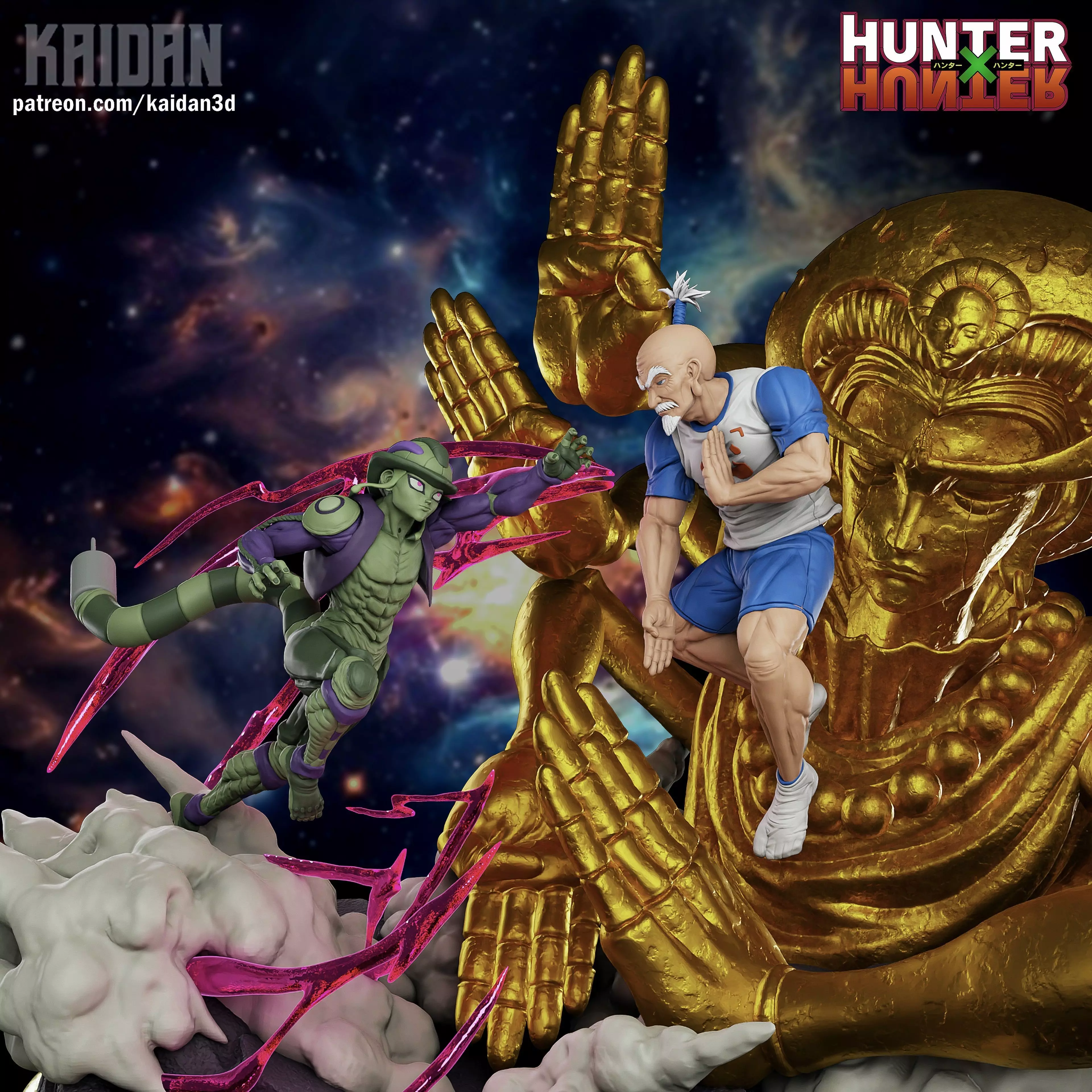 Netero vs Meruem HUNTERXHUNTER STL - Ready for 3D Printing 3D print model