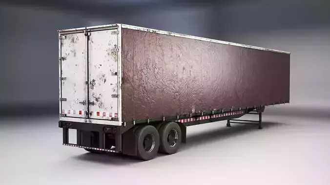 Used Curtain Trailer 3D model