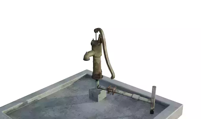 Old Hand Water Pump 3D model
