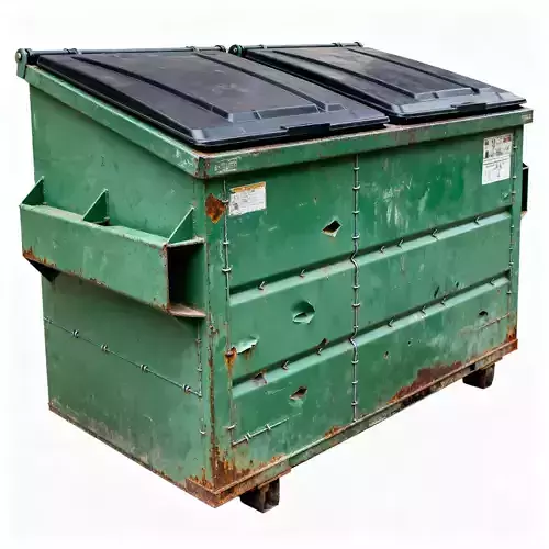 Green Industrial Waste Dumpster 3D Model