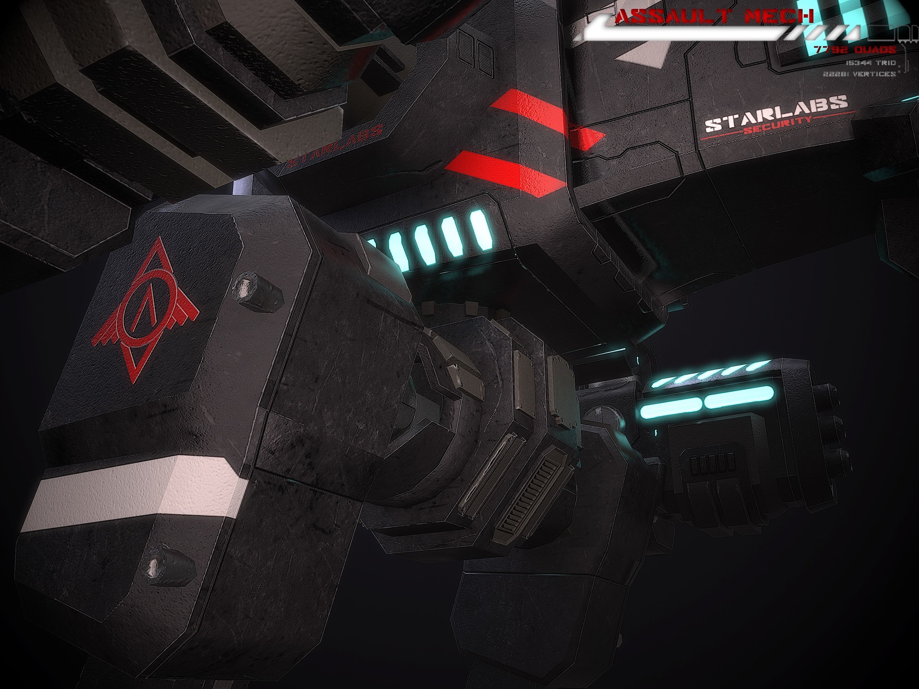 Assault Mech Lowpoly Low-poly 3D model_9