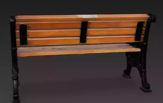 Classic Victorian Park Bench 3D Model Low-poly 3D model 4