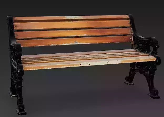 Classic Victorian Park Bench 3D Model Low-poly 3D model 2