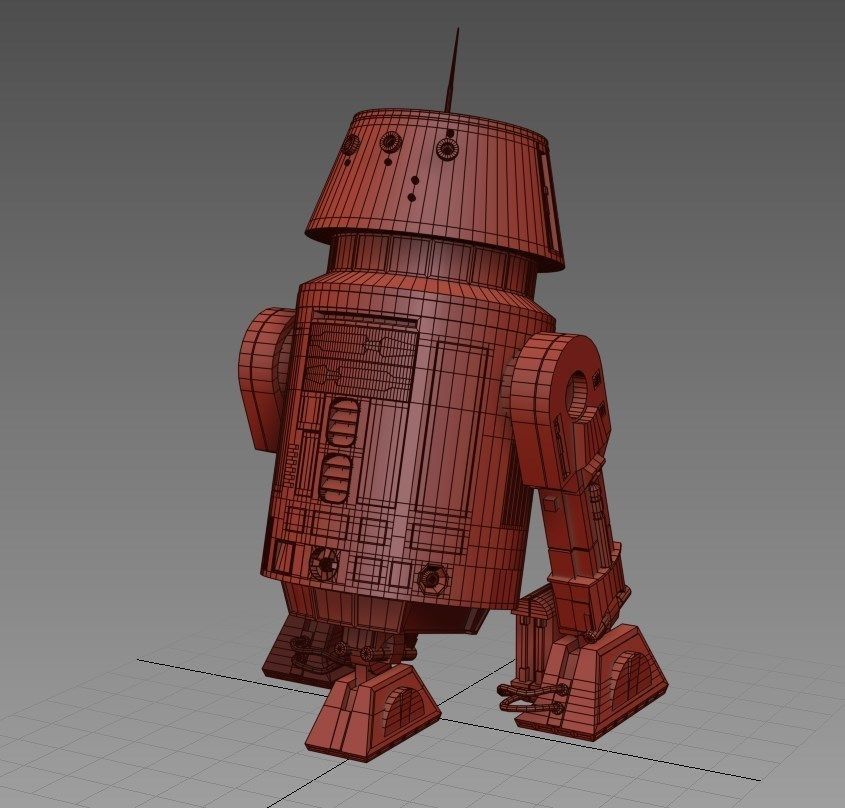 R5-D4  Droid Star Wars 3D model_6