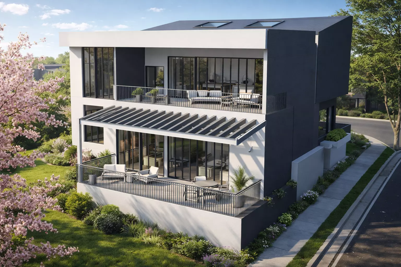 Contemporary Modern House Fully Furnished 3D print model