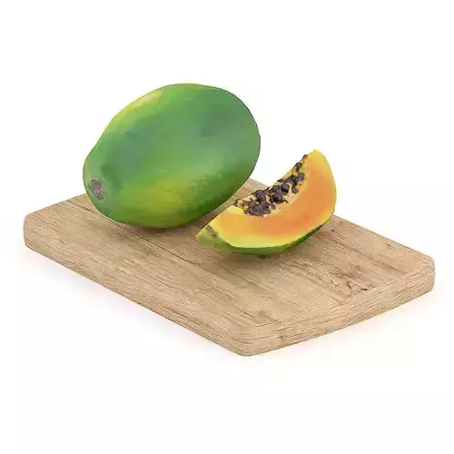 Papaya on Wooden Board