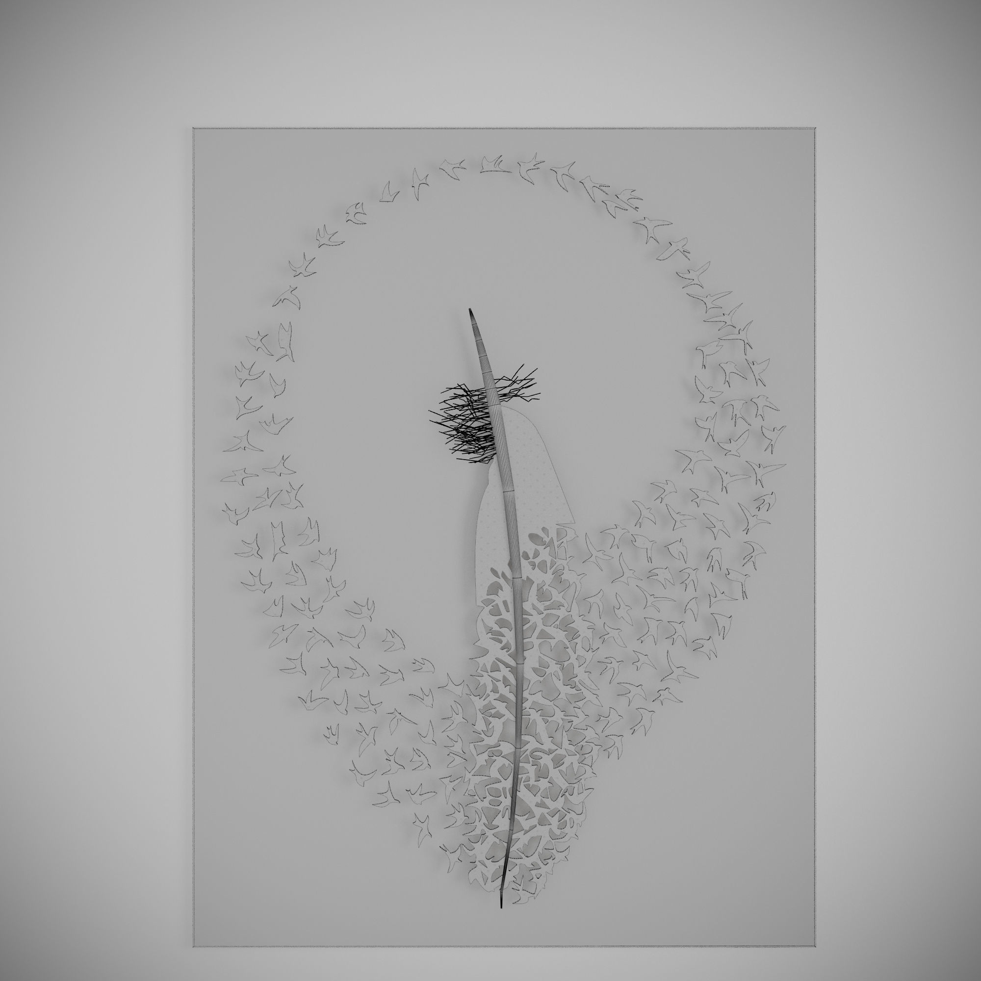 panel Bird 3D model_4