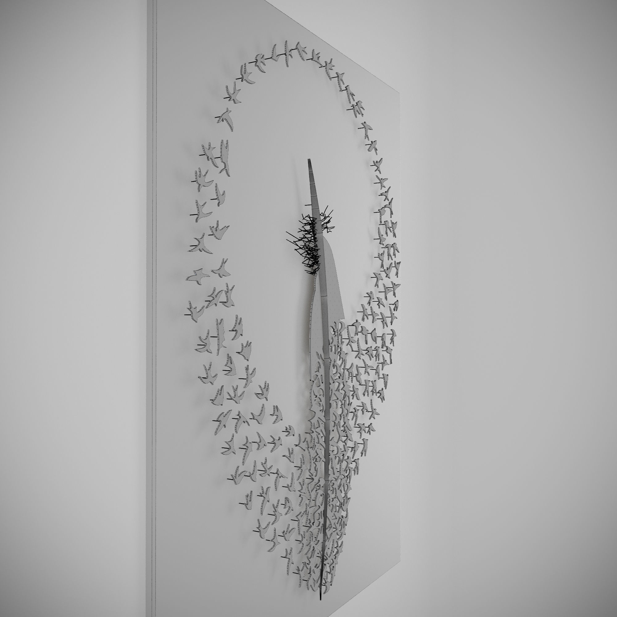 panel Bird 3D model_3