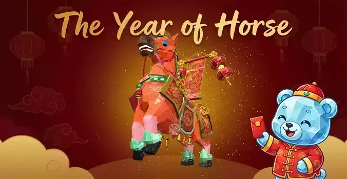 Horse Year Mascot Low-poly 3D model
