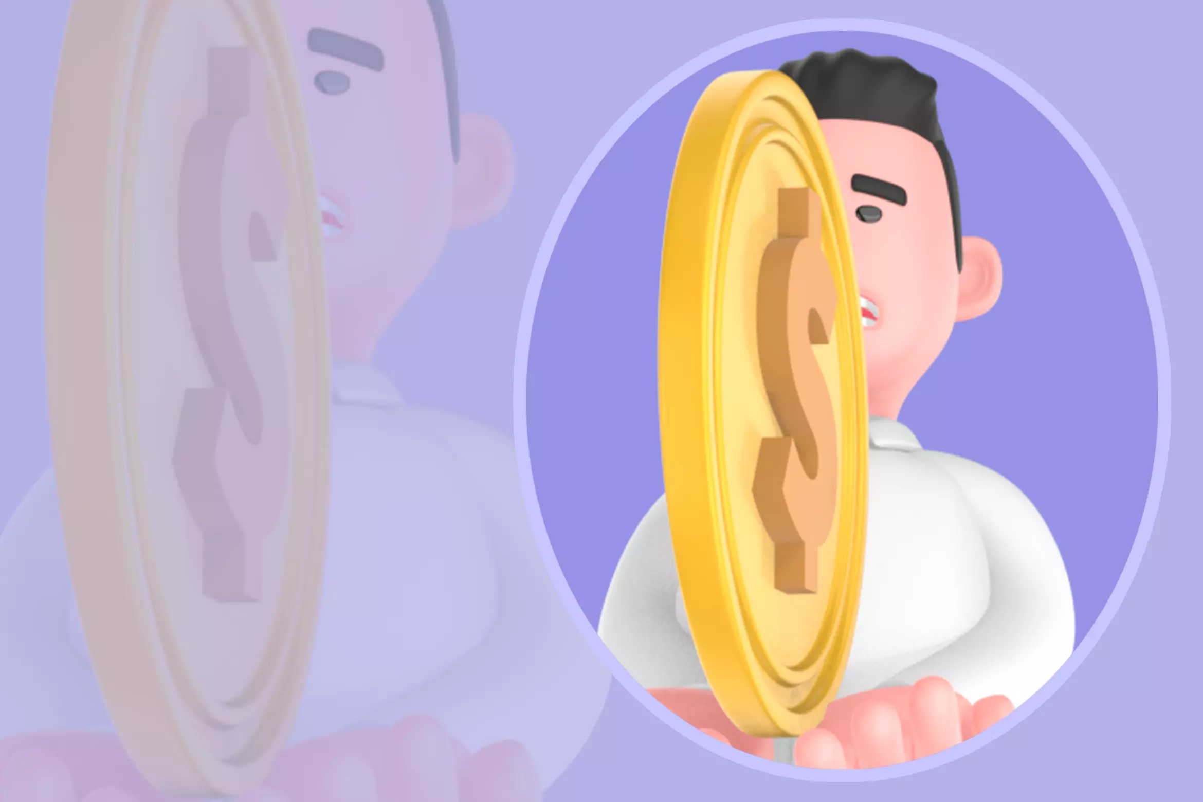 Stylized 3D Businessman Carrying Gold Coins - Cartoon 3D model