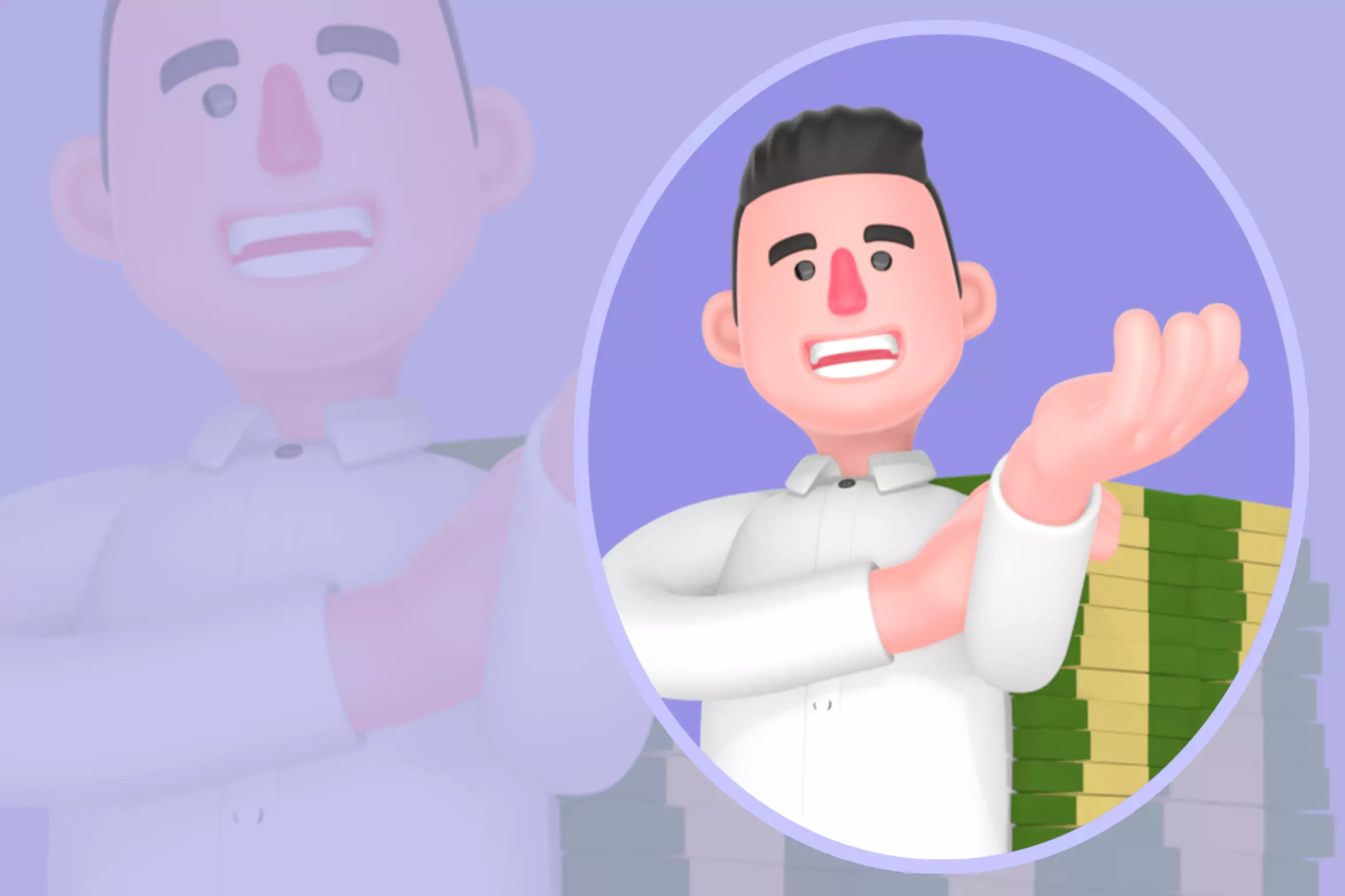 Stylized 3D Businessman Character - Cartoon Money Success 3D model