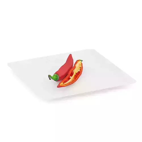 Chilli Pepper on White Plate