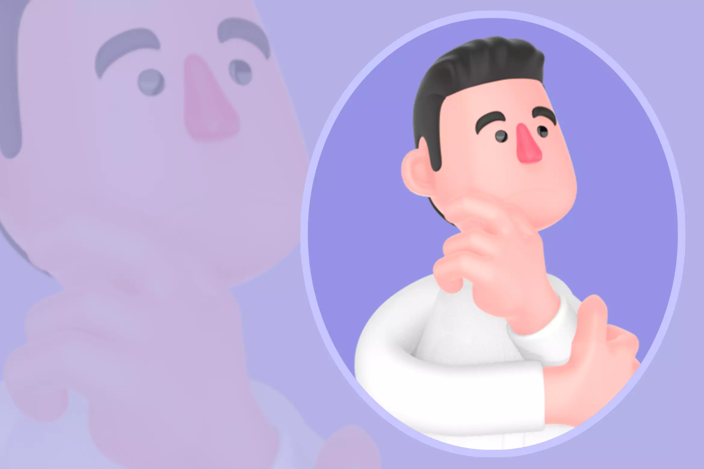 Stylized 3D Businessman Character - Cartoon Thinking Confused 3D model
