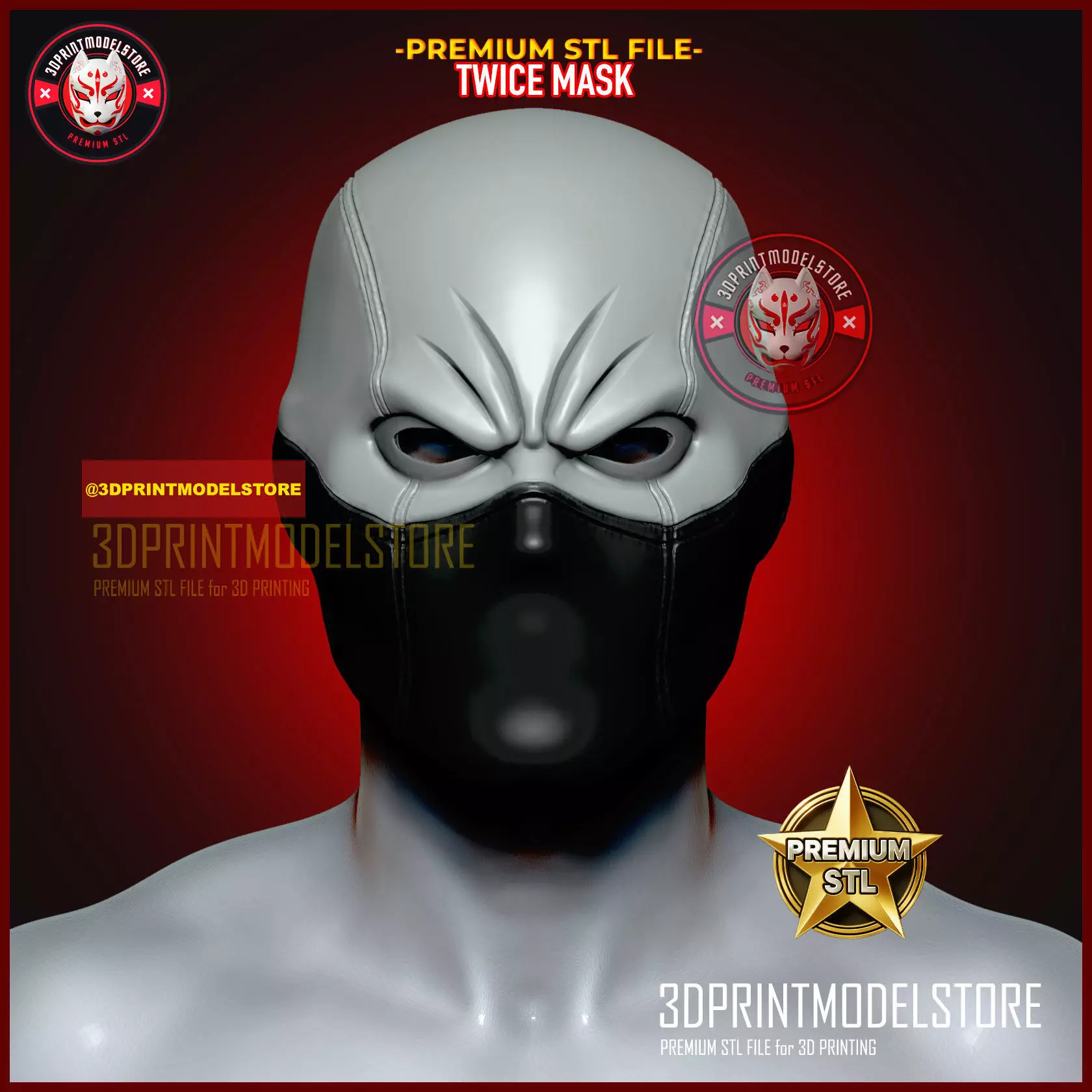 Twice Mask - My Hero Academia Cosplay Anime Halloween 3D print model