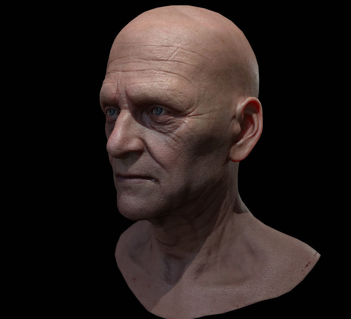 MaleFace man Low-poly 3D model_3
