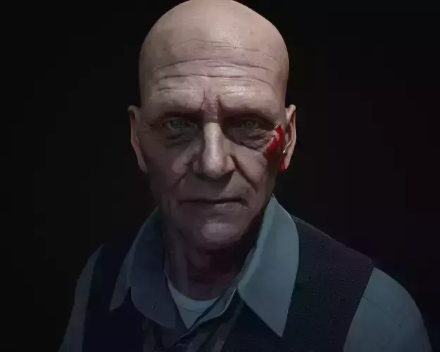 MaleFace man Low-poly 3D model