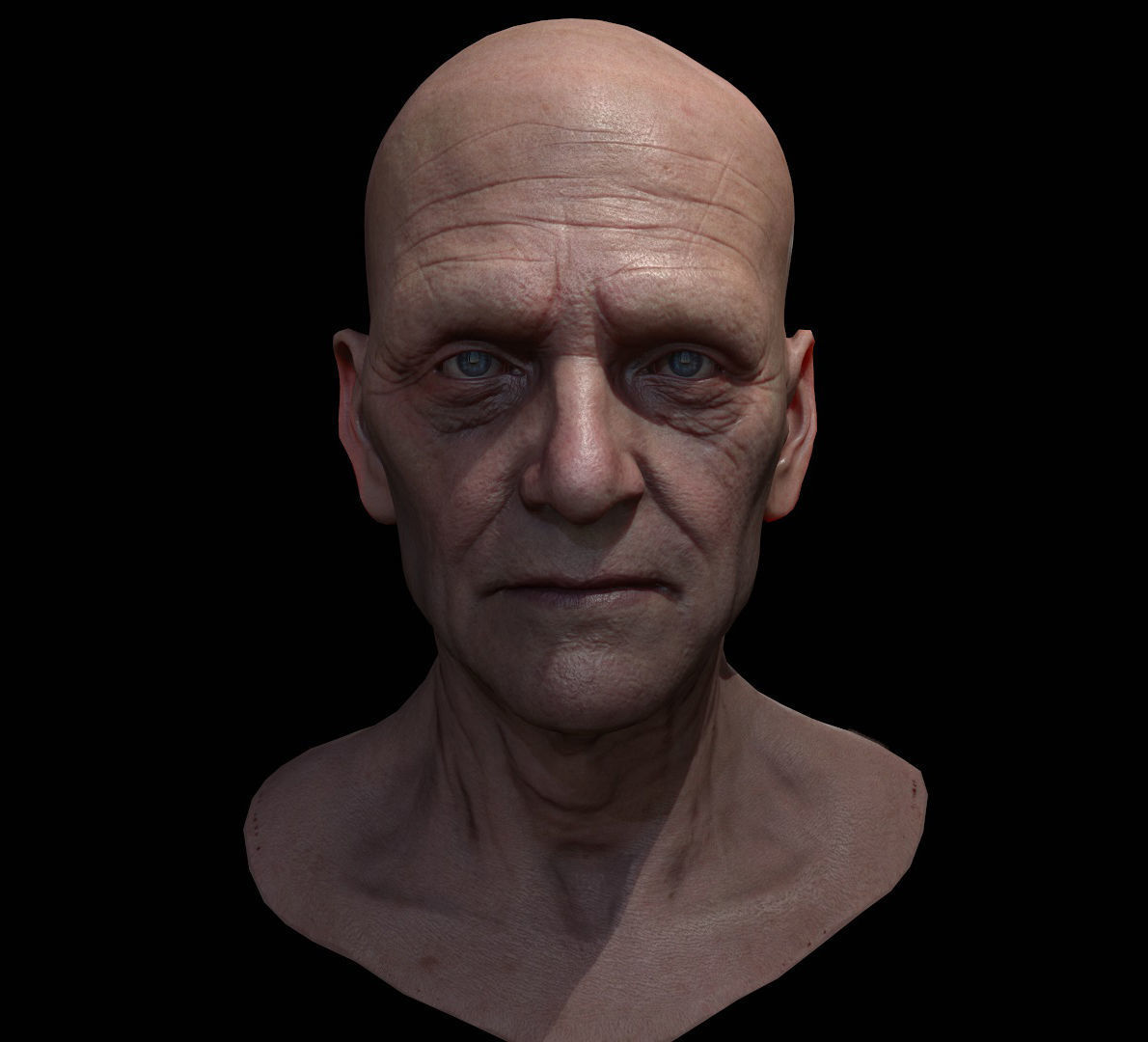 MaleFace man Low-poly 3D model_2