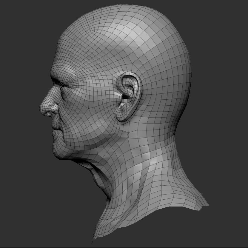 MaleFace man Low-poly 3D model_6