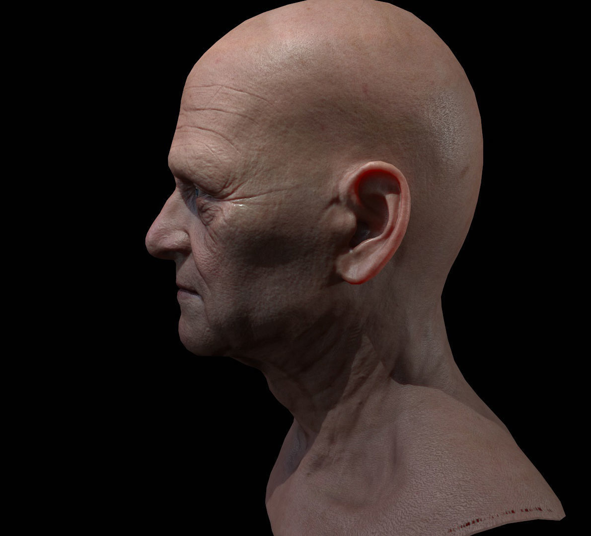 MaleFace man Low-poly 3D model_4