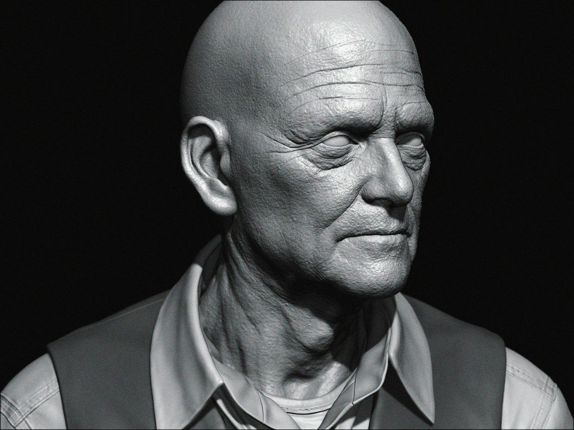 MaleFace man Low-poly 3D model_7