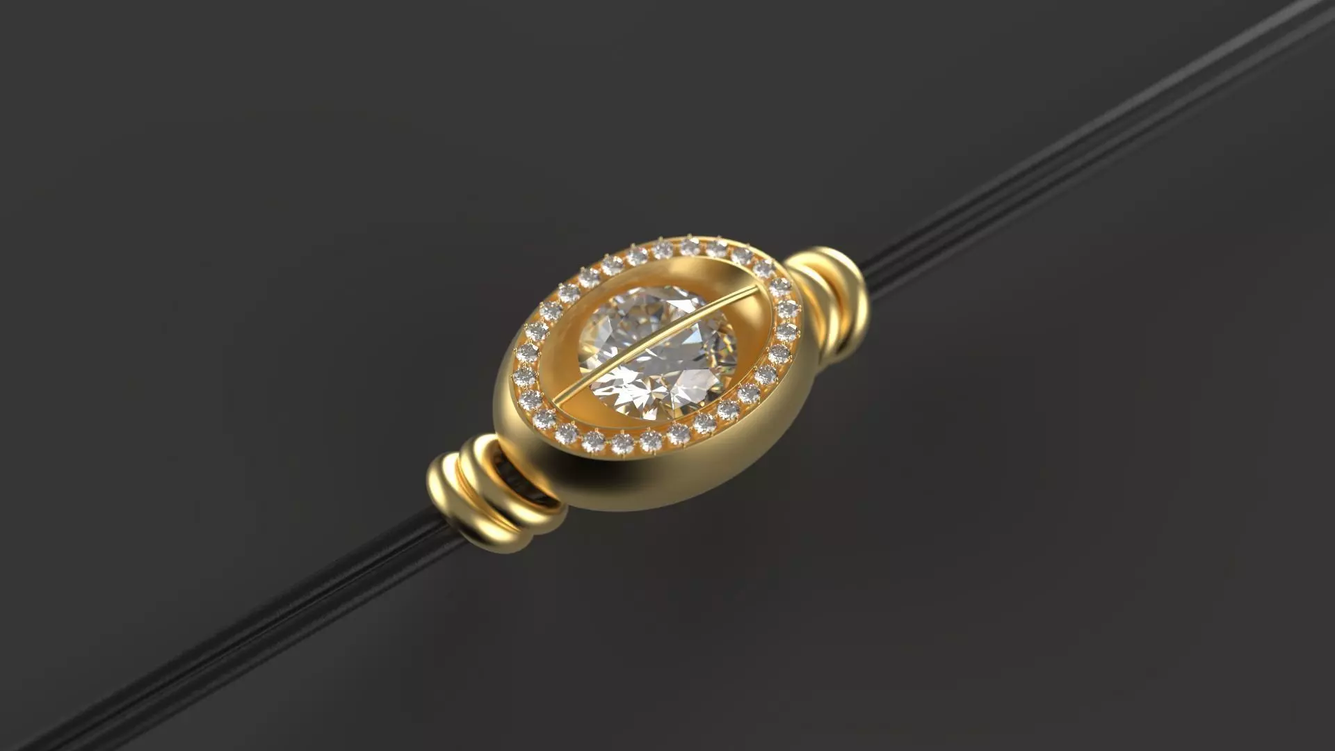 Movable Diamond and Gold Bracelet 3D print model