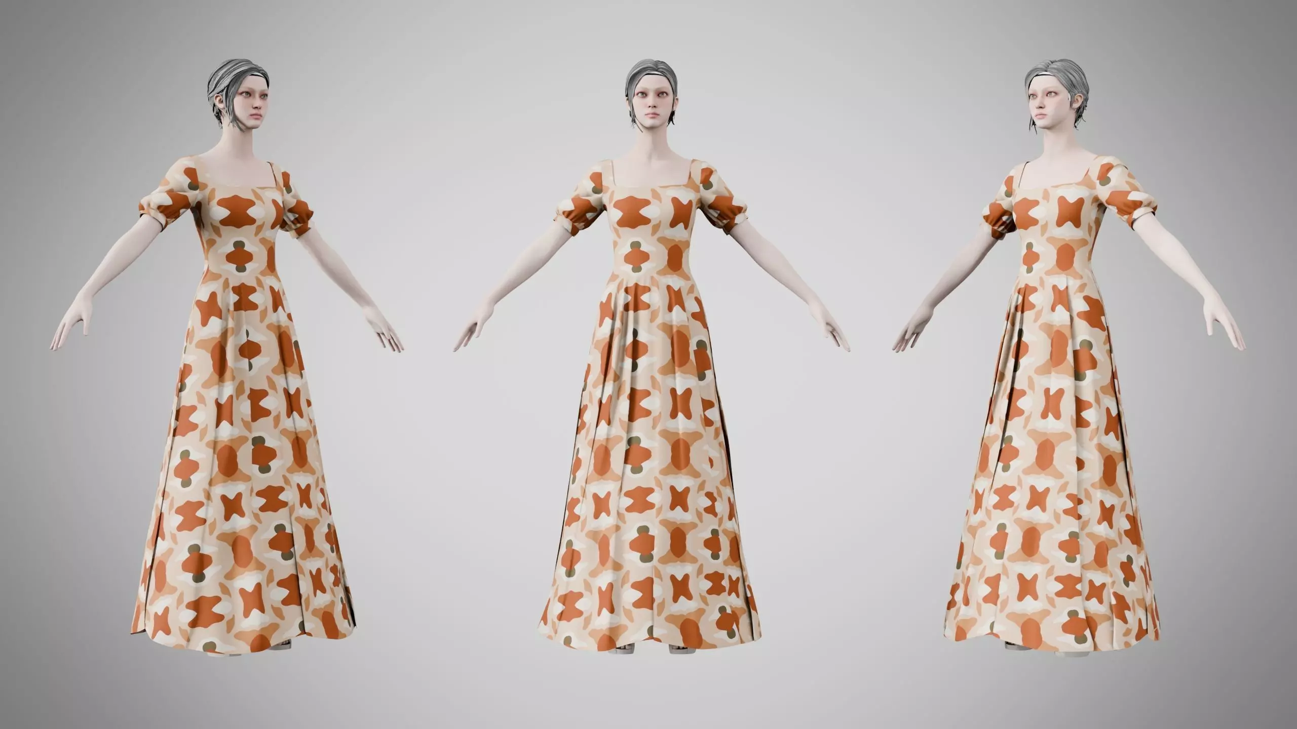 Dress 27 Warm Geometric Organic Low-poly 3D model