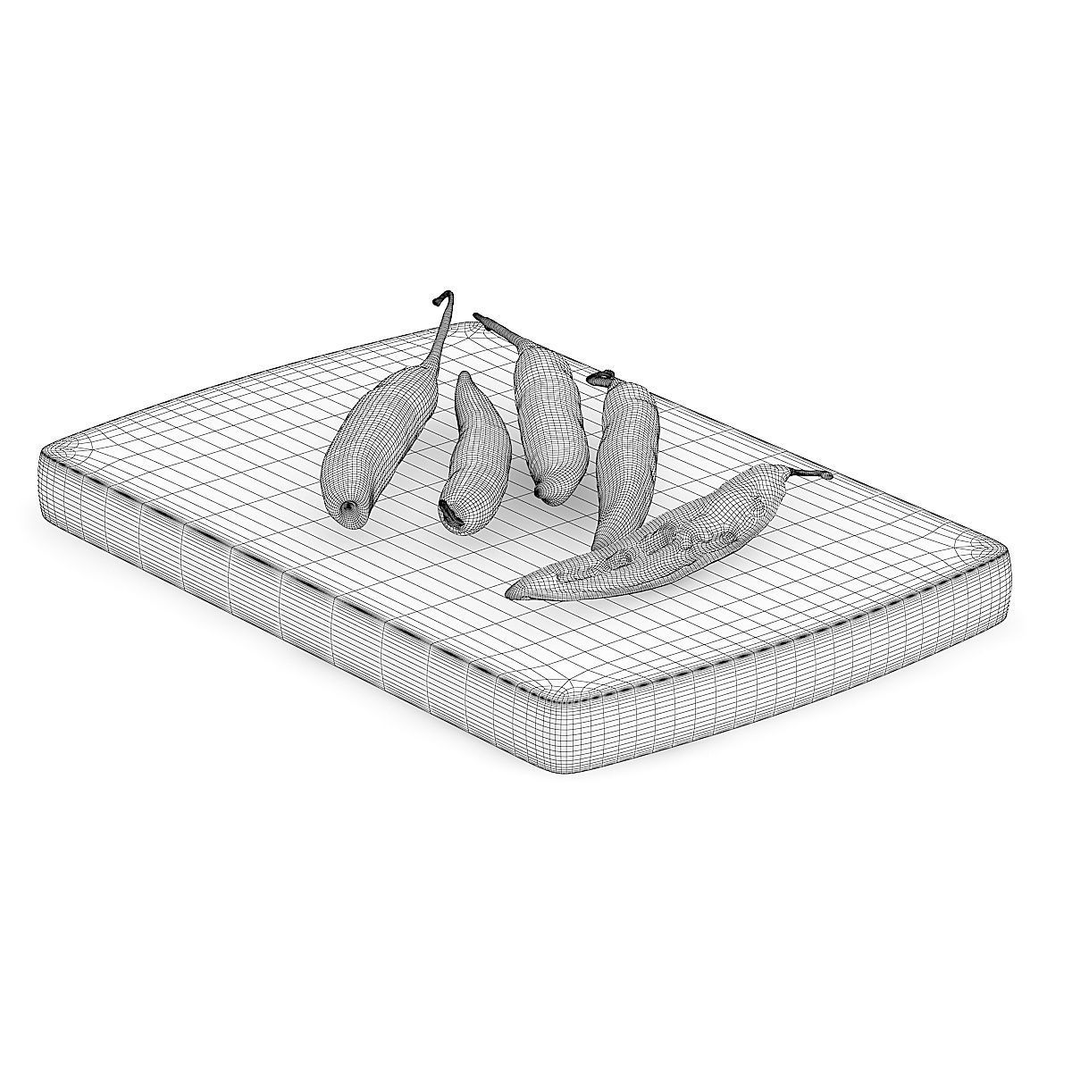 Chilli Pepper on Wooden Board 3D model_1