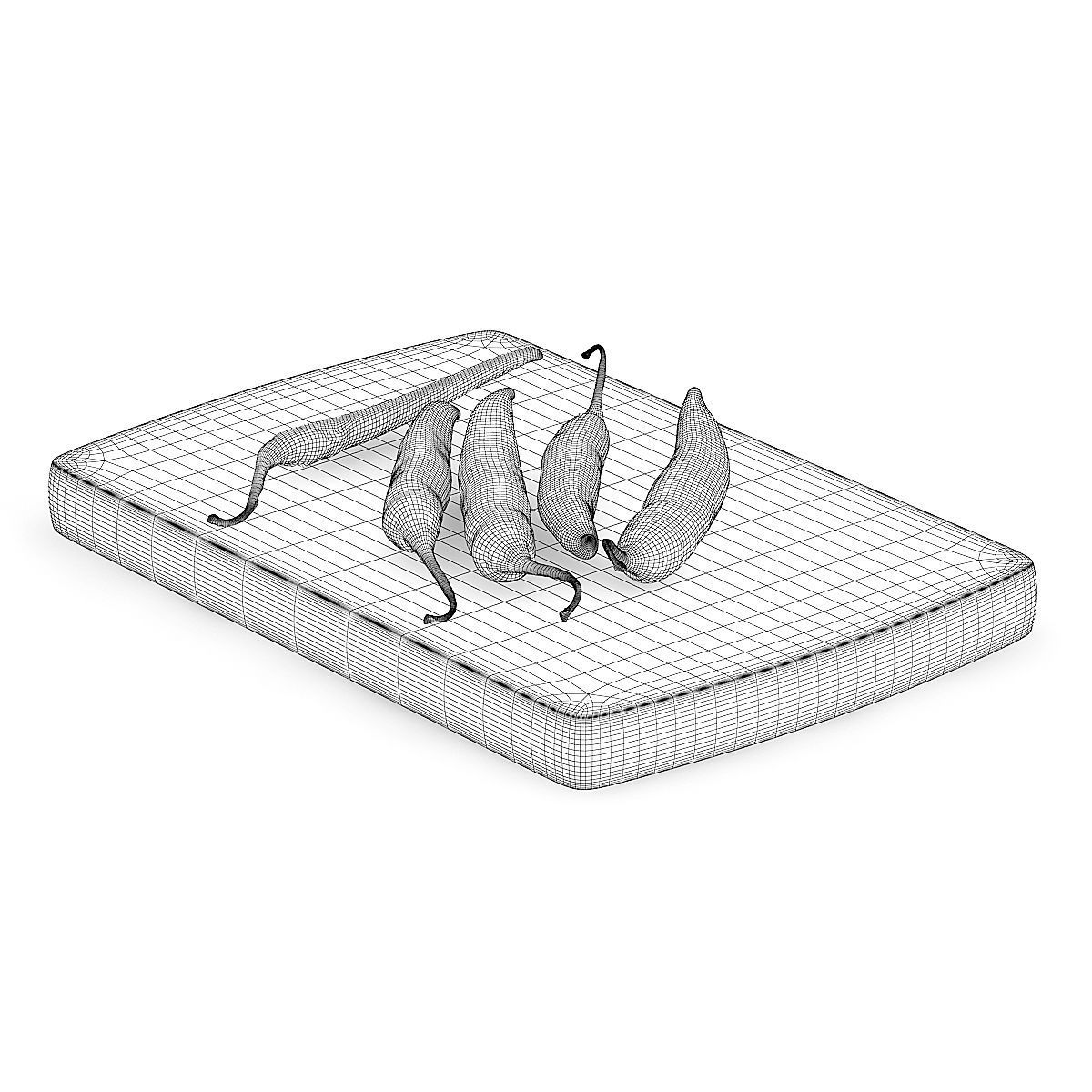 Chilli Pepper on Wooden Board 3D model_3