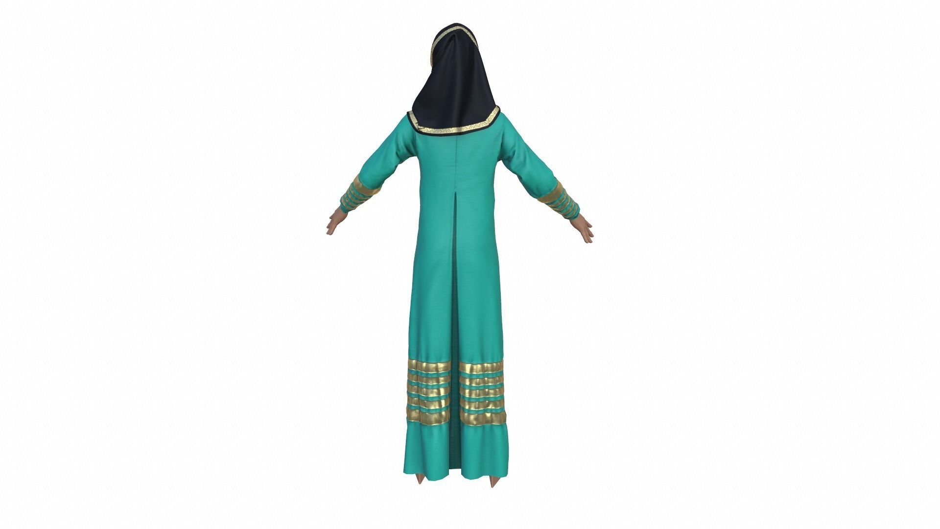 Arabic Dress Low-poly 3D model_3