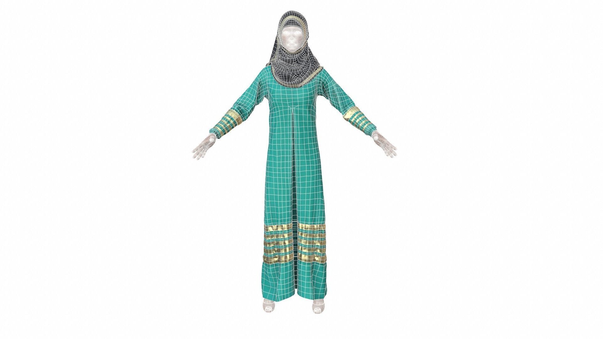 Arabic Dress Low-poly 3D model_6