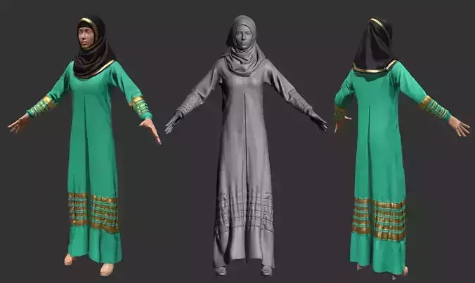 Arabic Dress Low-poly 3D model