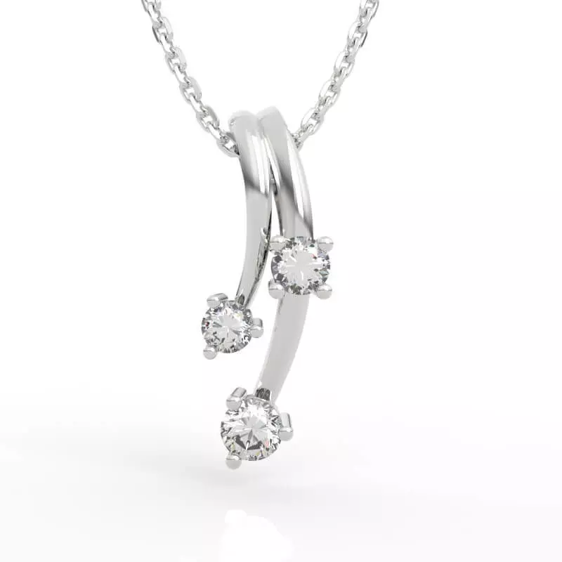 Stunning Twisted Ribbon Diamond Pendant 3D print model