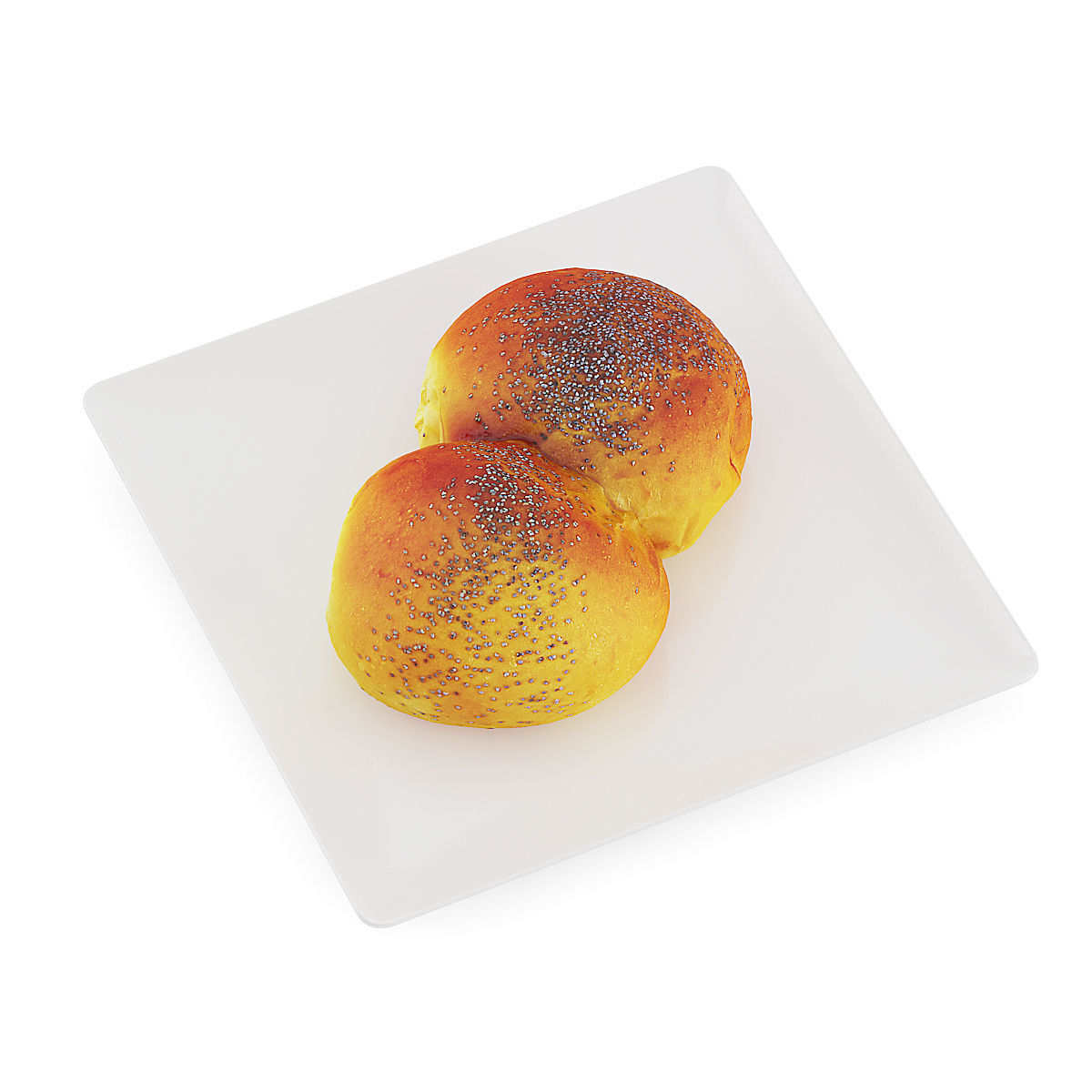 Double Bun with Poppy Seeds 3D model_4