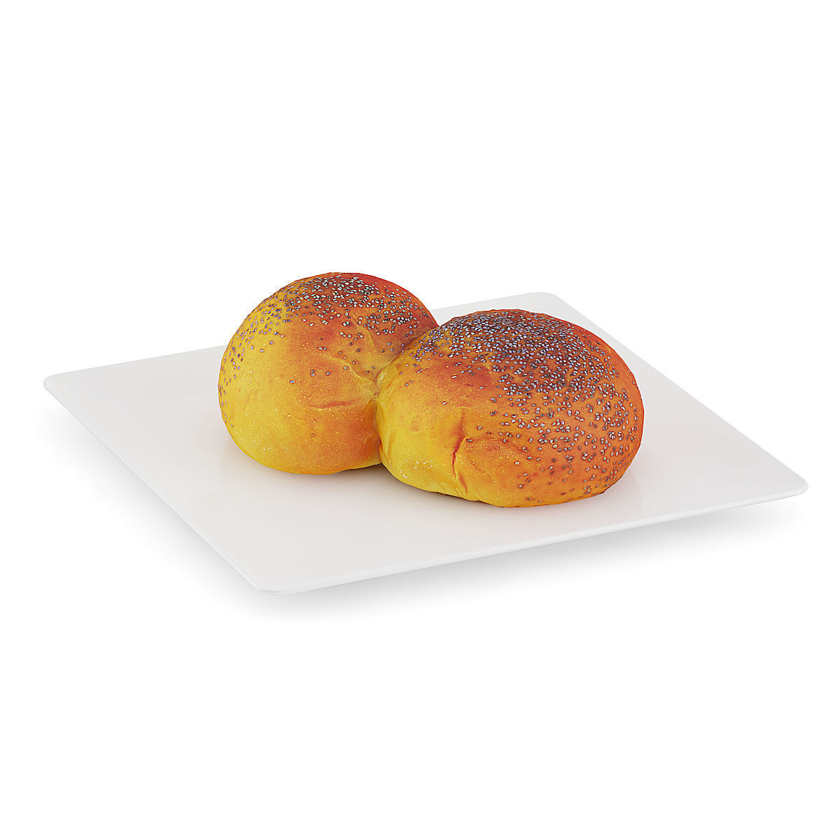 Double Bun with Poppy Seeds 3D model_2