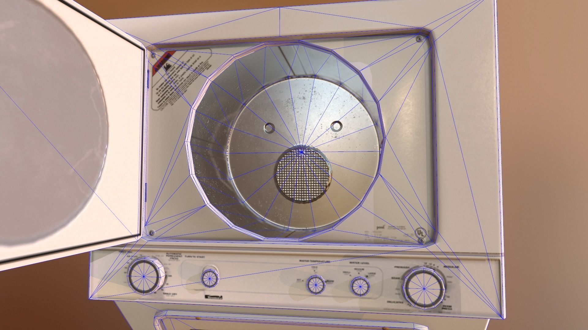 PBR Washer-Dryer Combo Low-poly 3D model_6