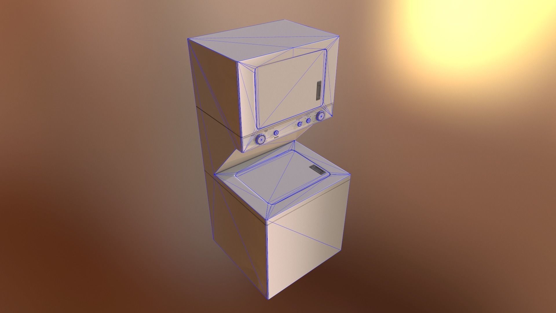 PBR Washer-Dryer Combo Low-poly 3D model_1