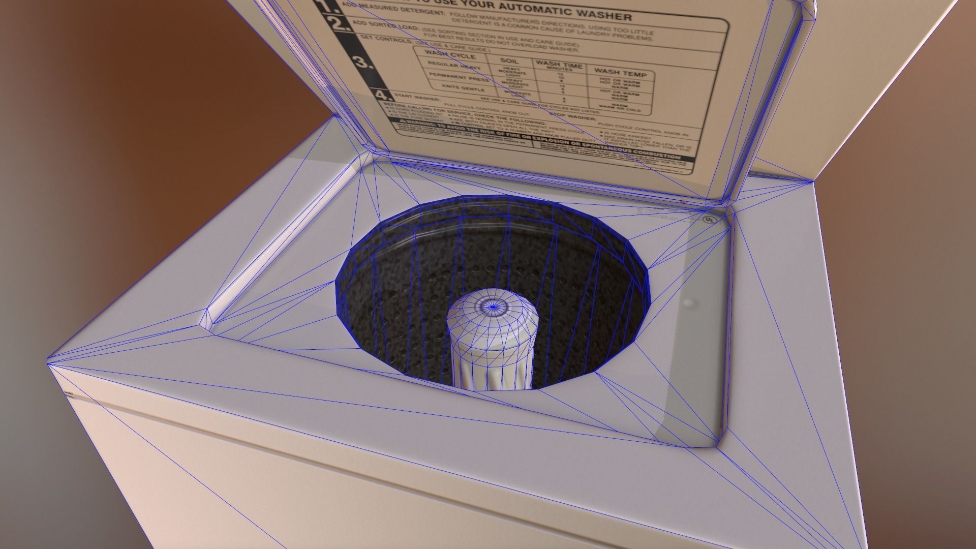 PBR Washer-Dryer Combo Low-poly 3D model_4