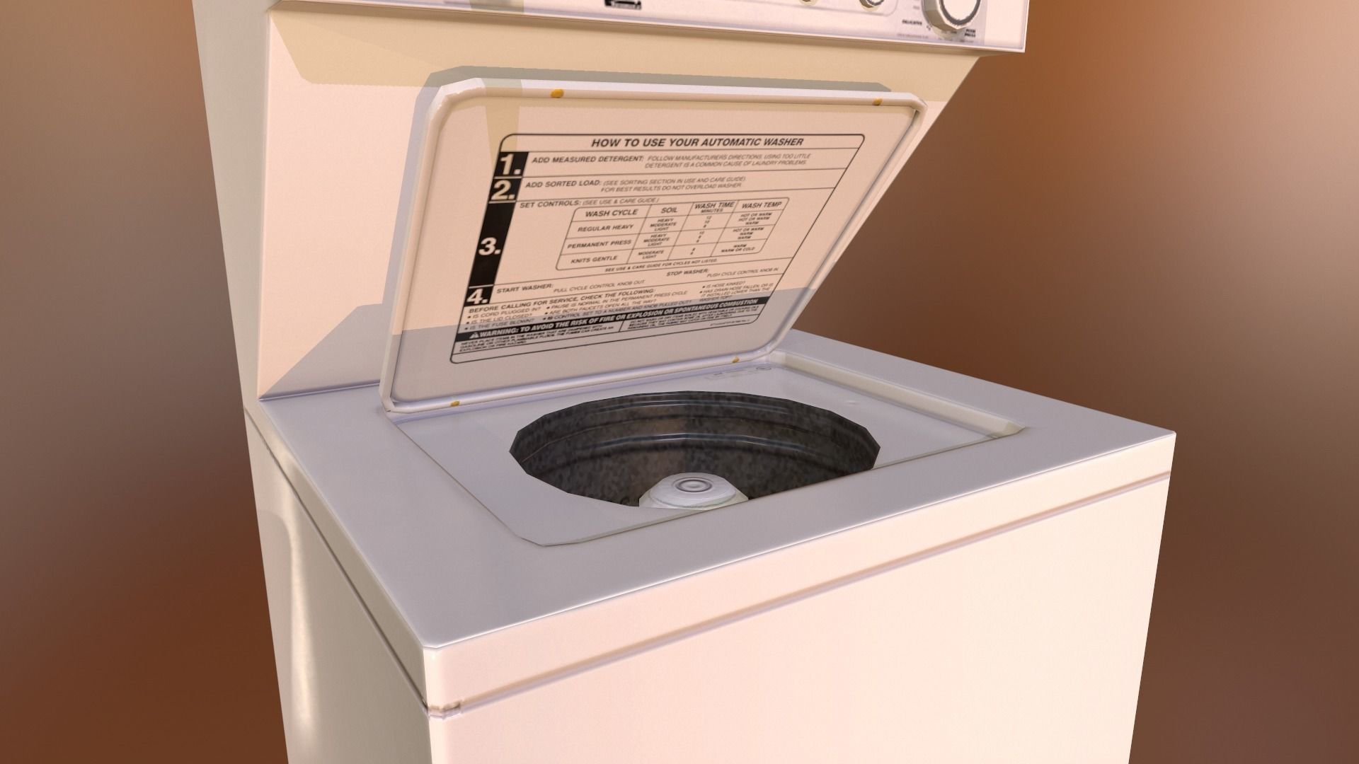 PBR Washer-Dryer Combo Low-poly 3D model_3