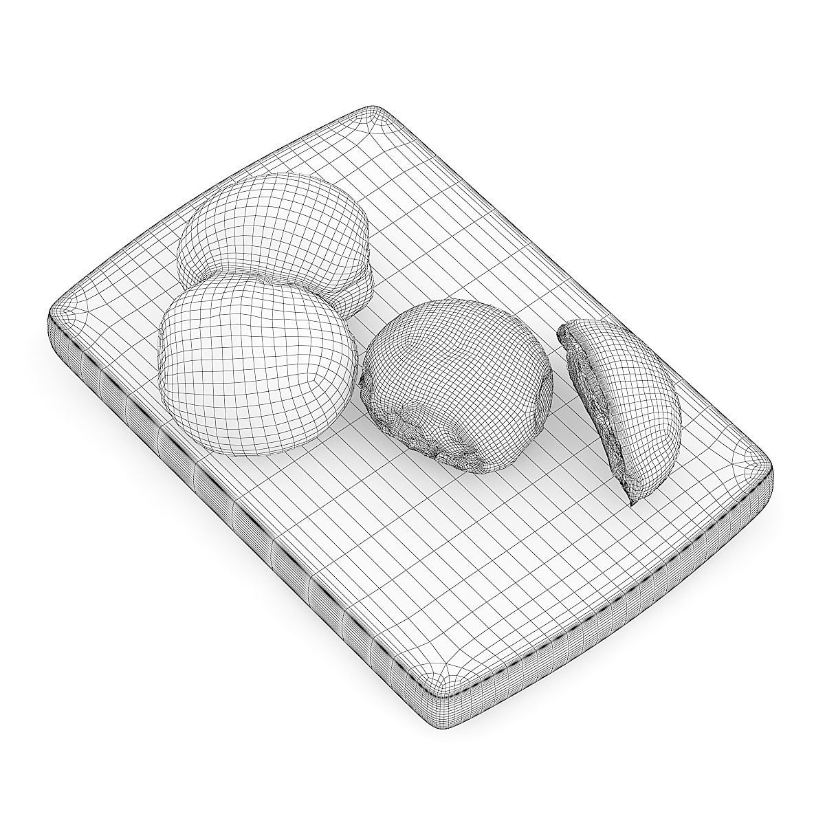 Sliced Bun with Poppy Seeds on Wooden Board 3D model_5