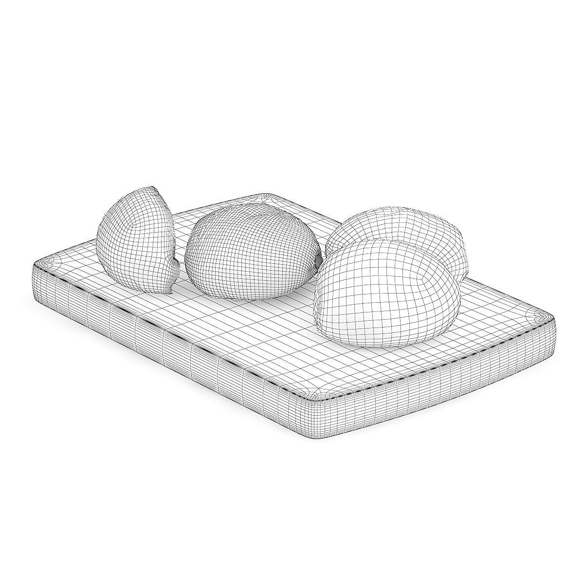 Sliced Bun with Poppy Seeds on Wooden Board 3D model_3