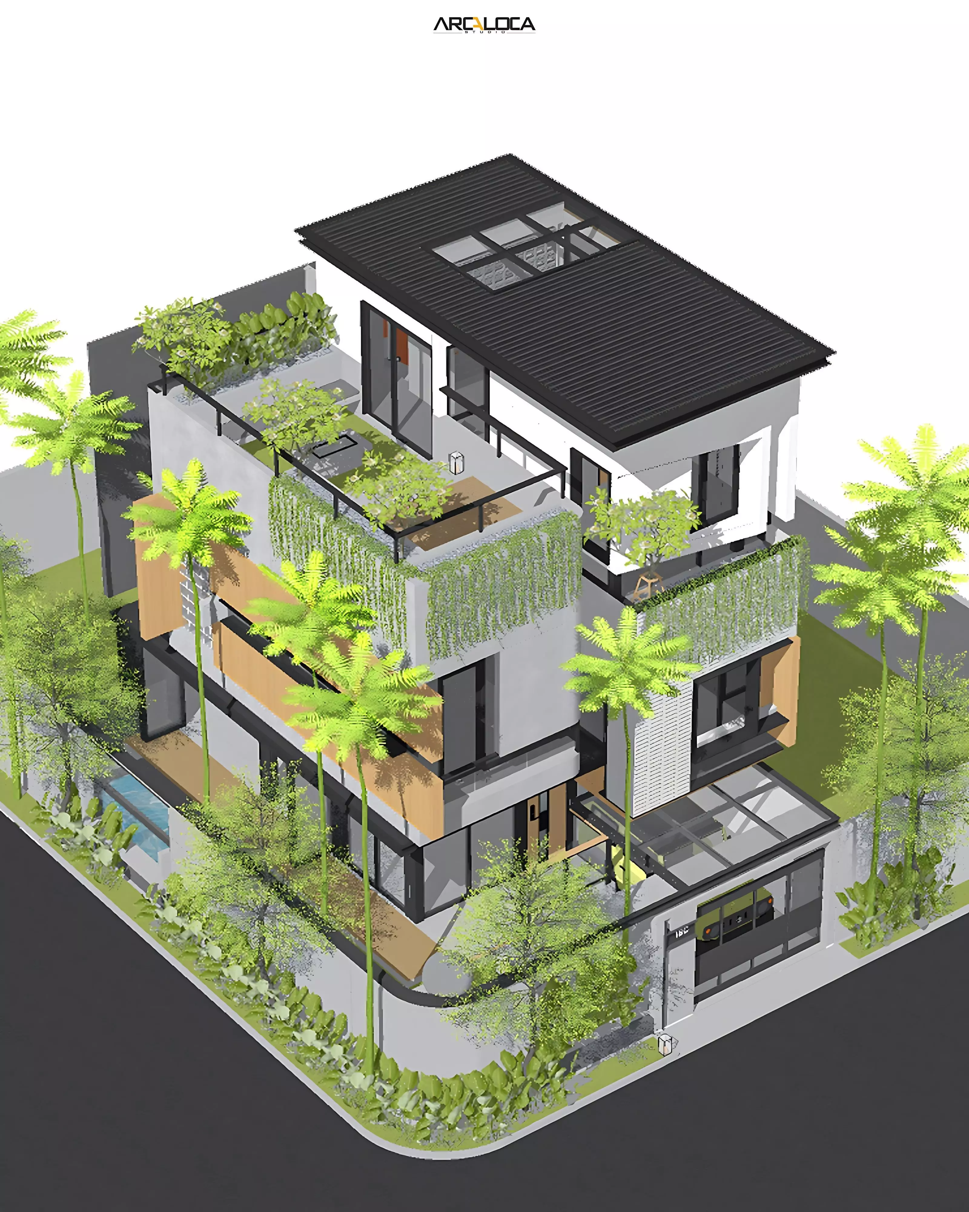 3D Model house Modern Minimalist Tropic Split Lv 3D model