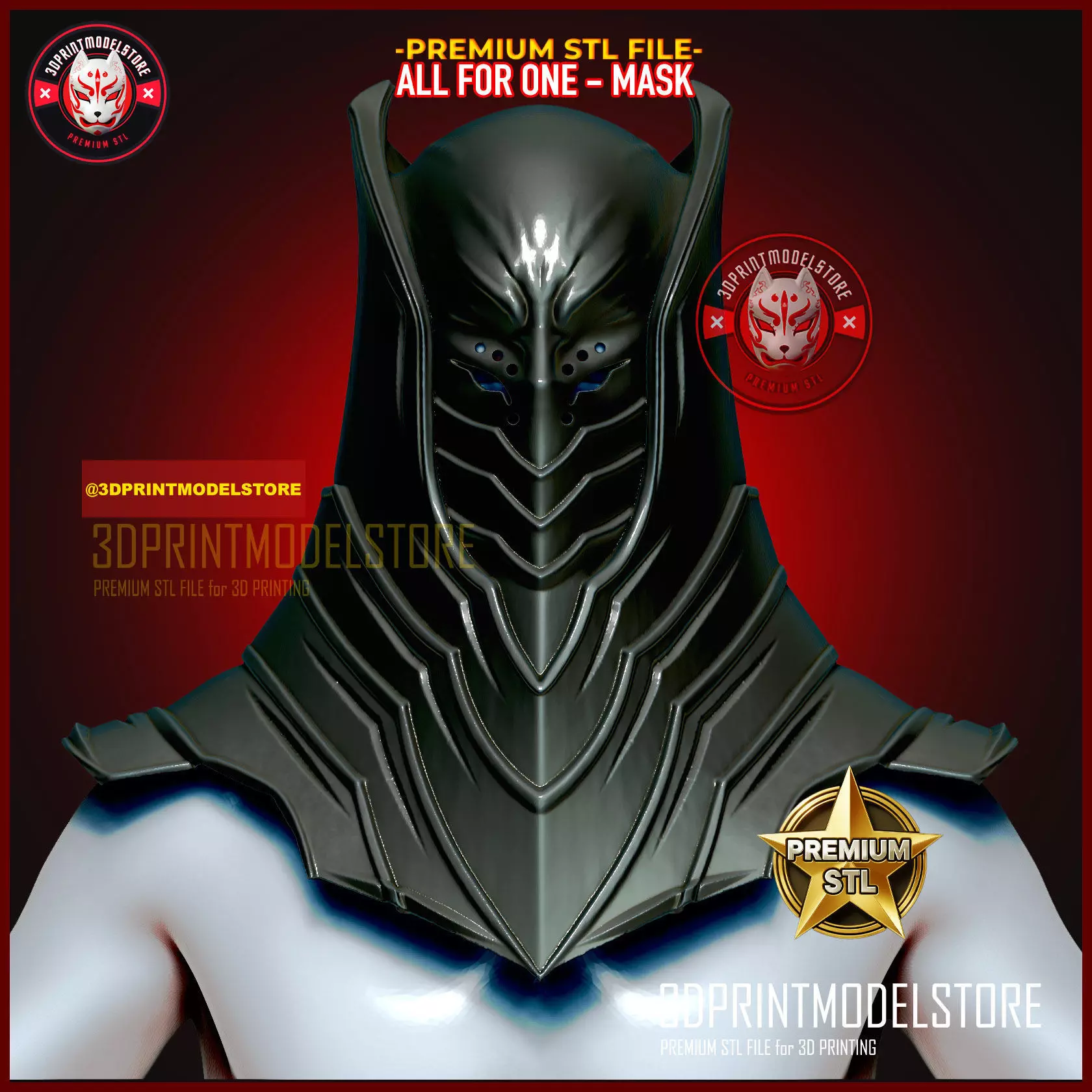 All for One Cosplay Mask - My Hero Academia Anime Halloween 3D print model