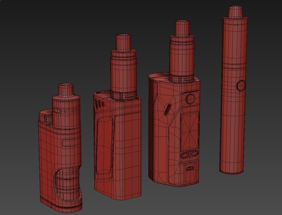 Electronic cigarettes four popular models vray 3D model_15