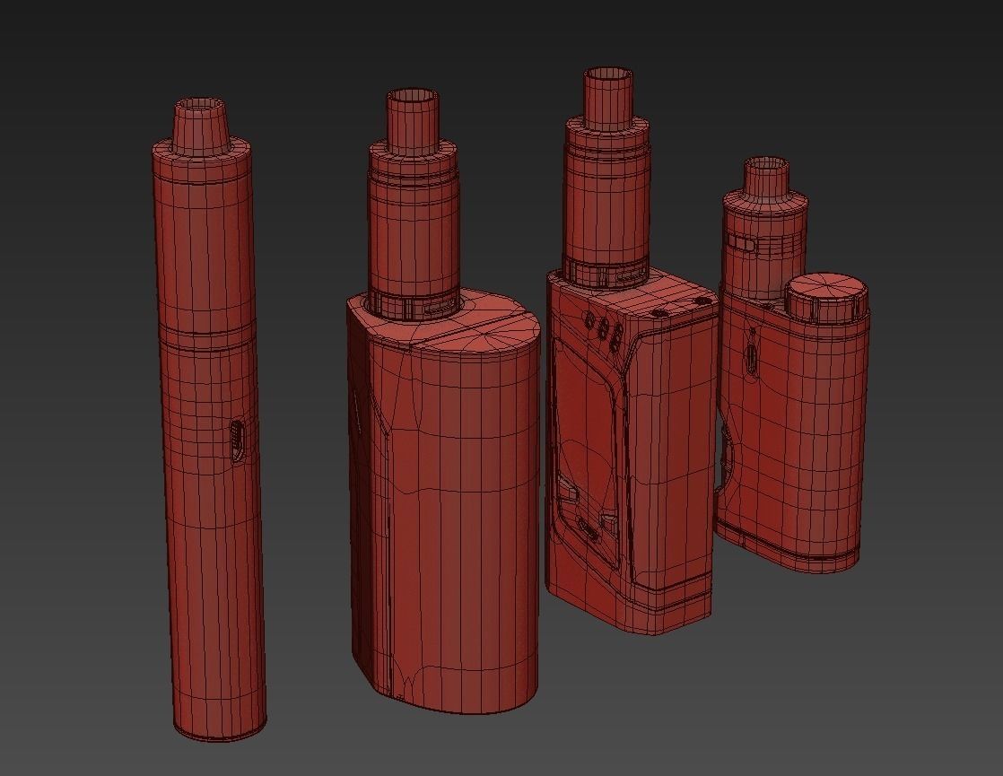 Electronic cigarettes four popular models vray 3D model_16
