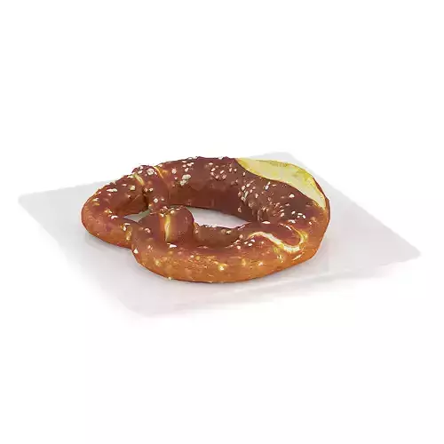 Pretzel on White Plate
