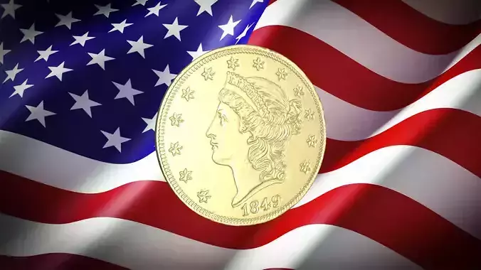 1849 Liberty Double Eagle  US Coin 1849 3D print model